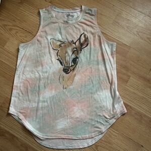 Disney Bambi multi color tie dye tank top